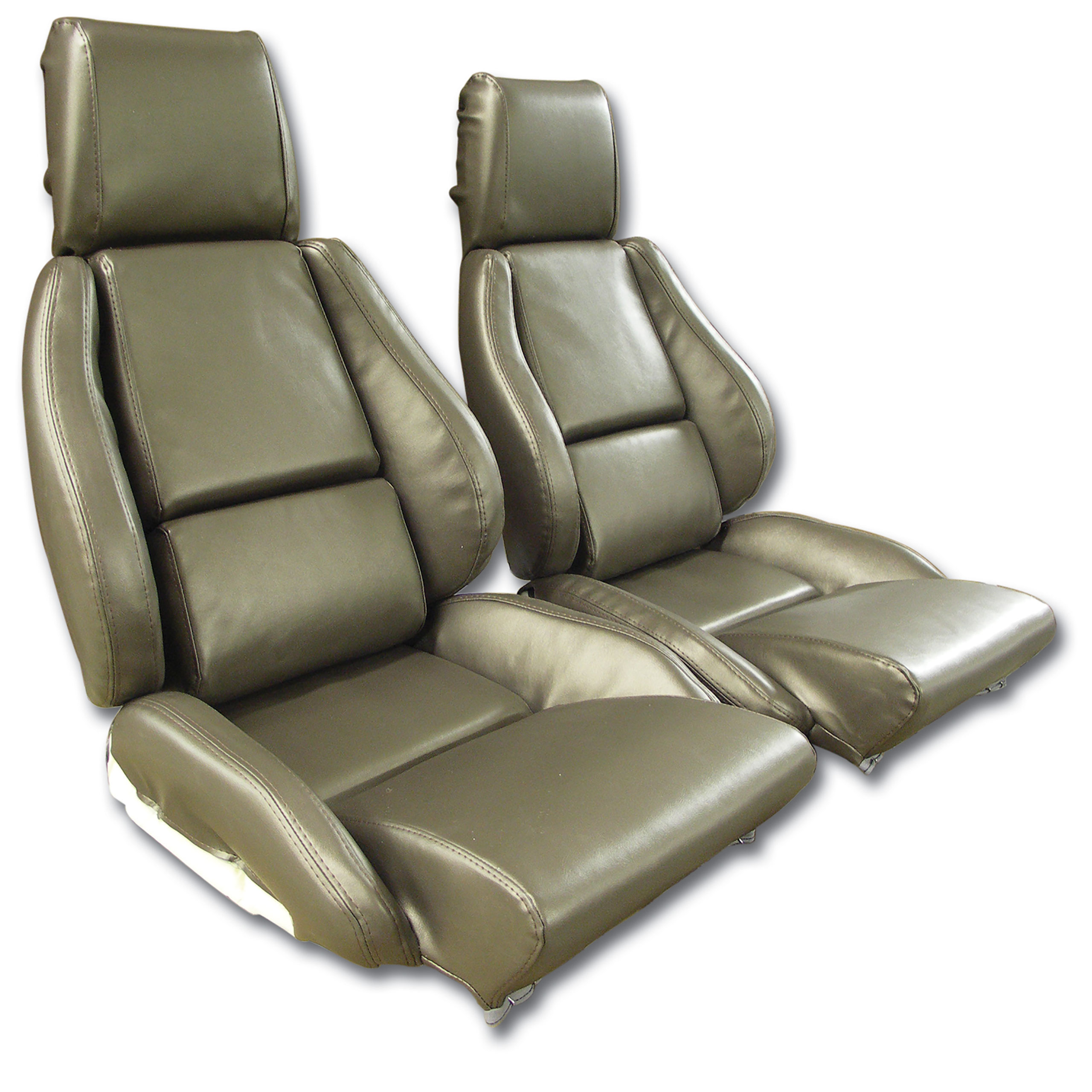 468769 OE Style Leather-Like Standard Seat Covers W/O Perforated Inserts Gray For 84-87 Corvette