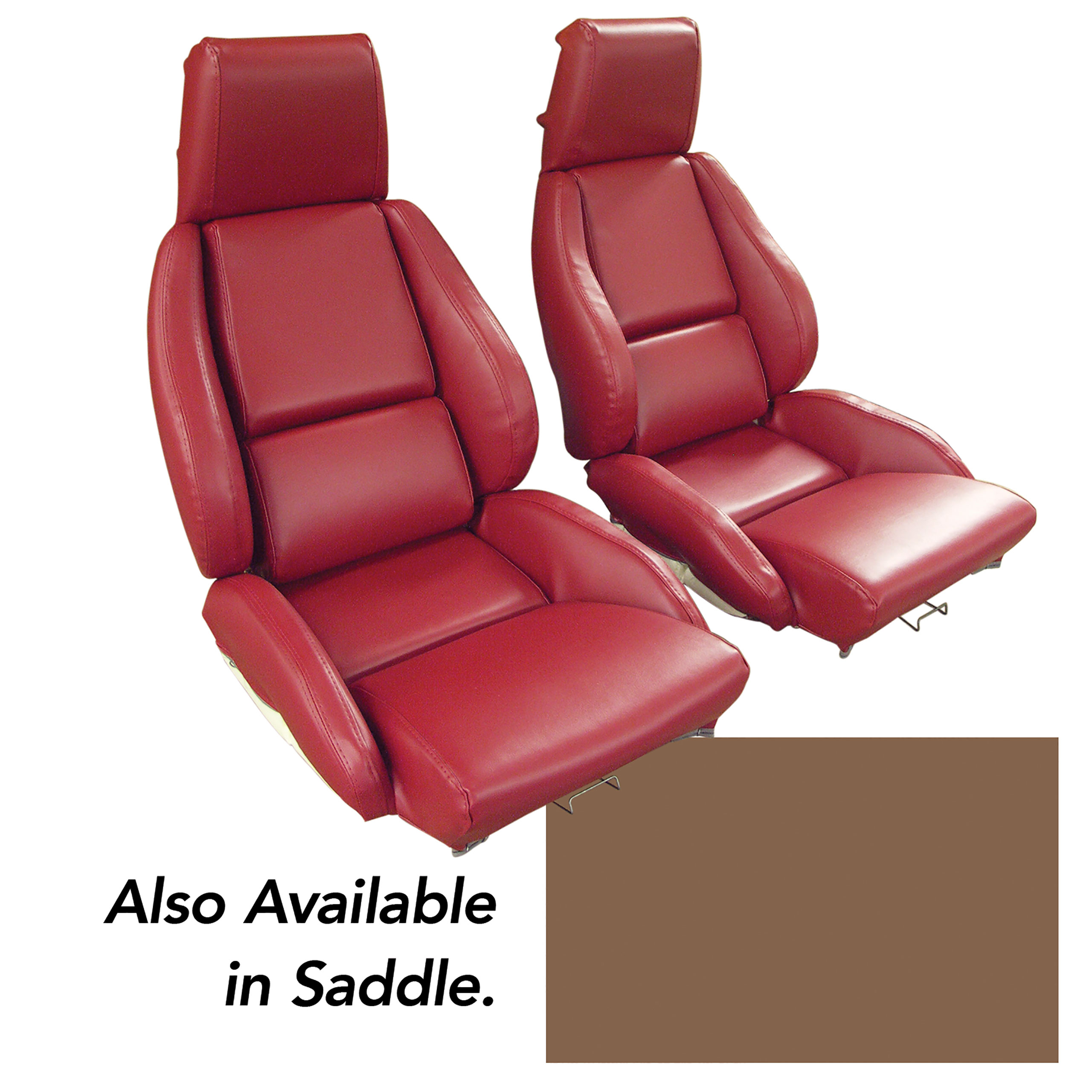 88 Corvette C4 Mounted Leather-Like Vinyl Seat Covers Saddle Standard No-Perforations CA-468878 