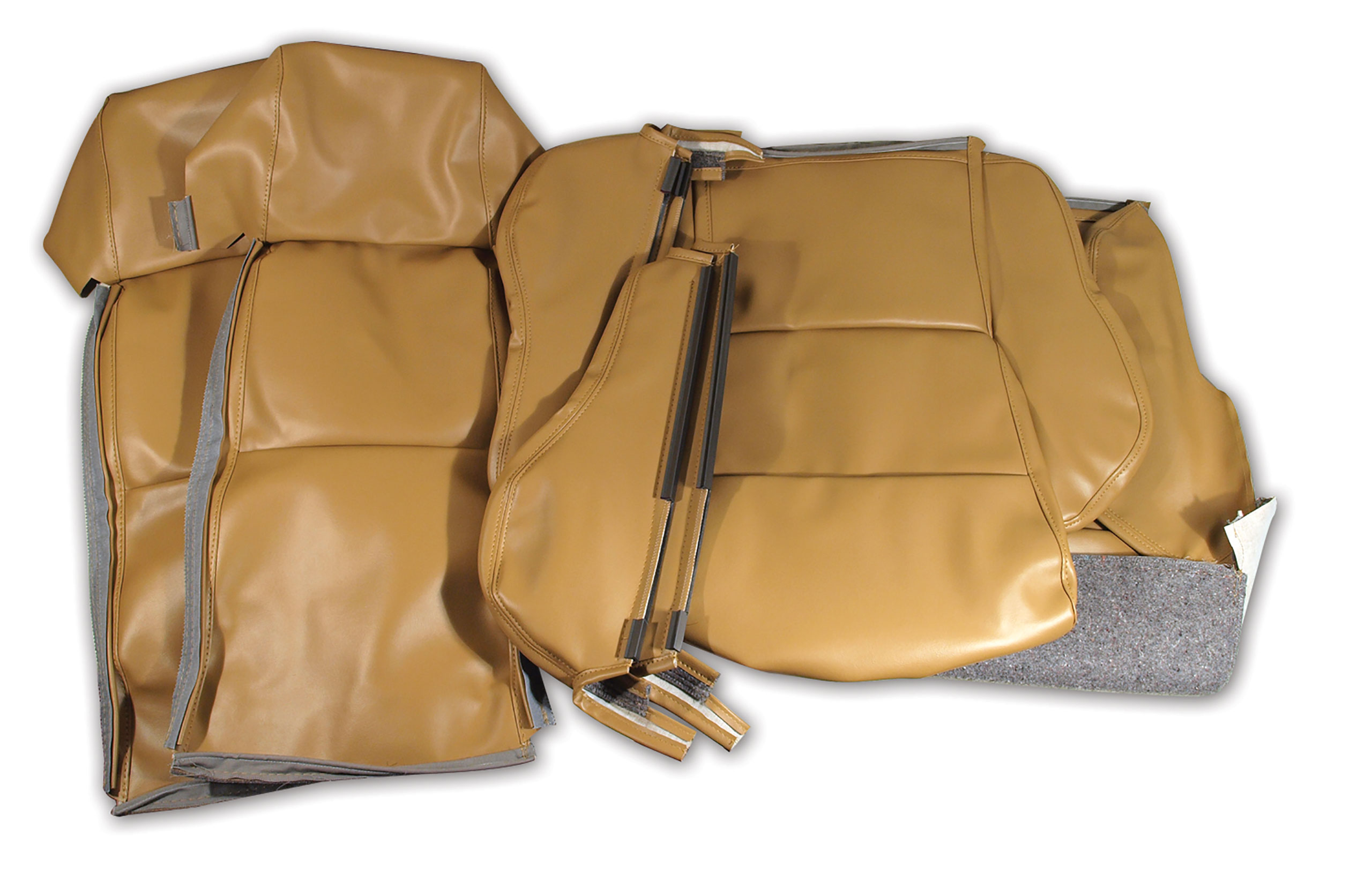 84-87 Corvette C4 468672 OE Style 100% Leather Sport Seat Covers W/O Perforated Inserts Saddle CA-468972 