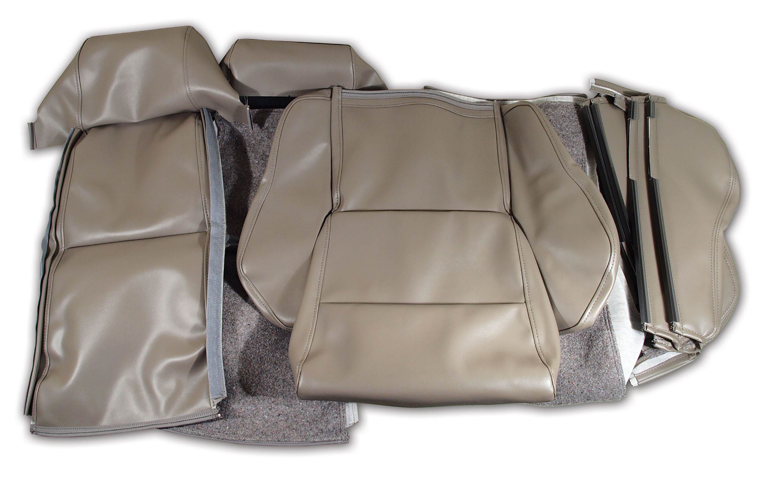 88 Corvette C4 OE Style Leather-Like Sport Seat Covers W/O Perforated Inserts Gray CA-468979 
