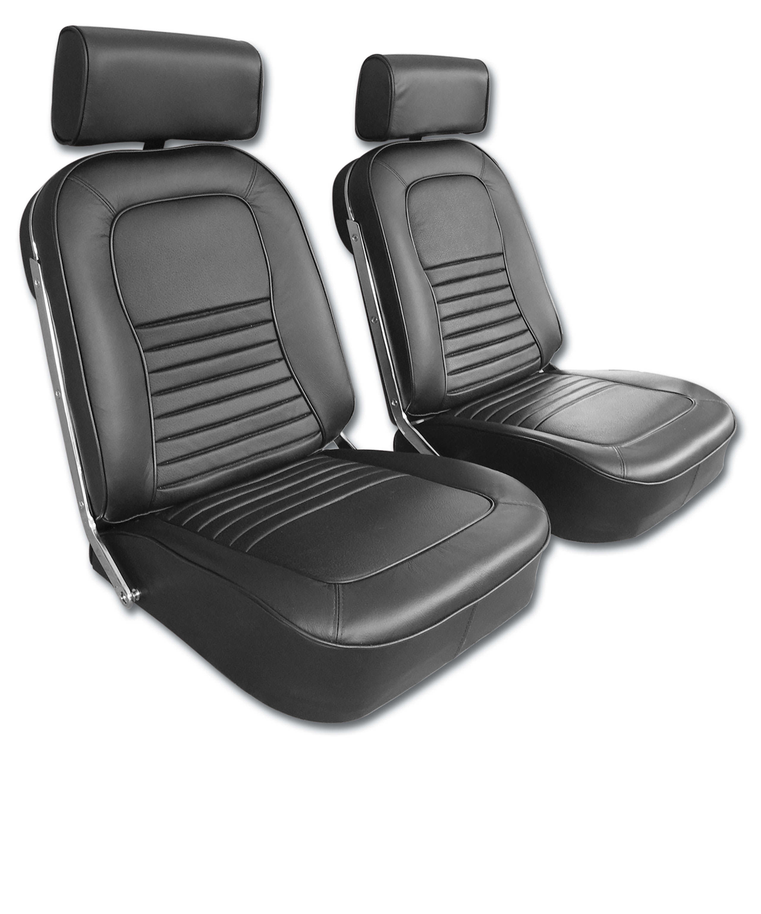 1967 Corvette C2 Driver Leather Seat Covers- Black CA-480420 