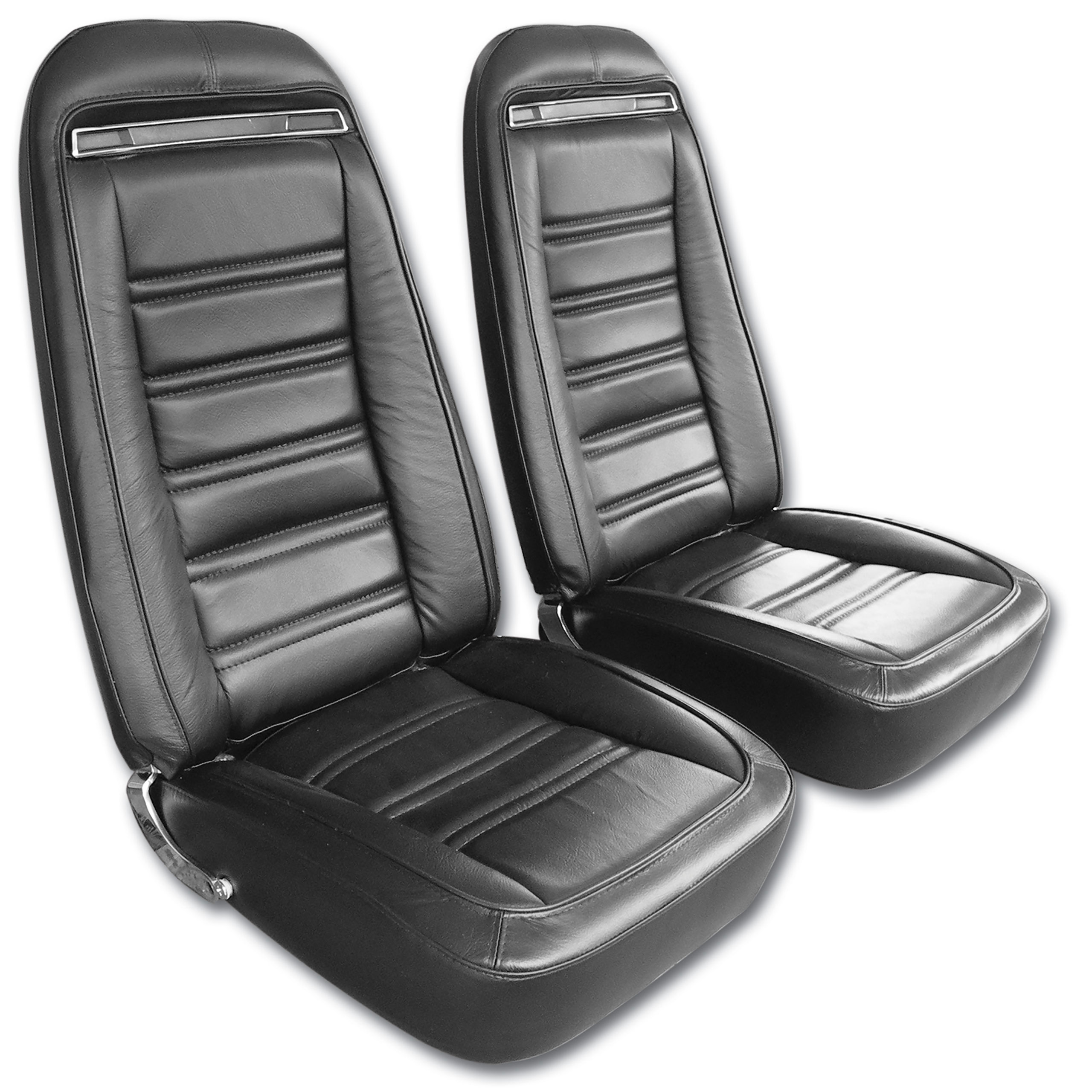 1975 Corvette C3 Driver Leather Seat Covers Black Leather/Vinyl CA-481020 