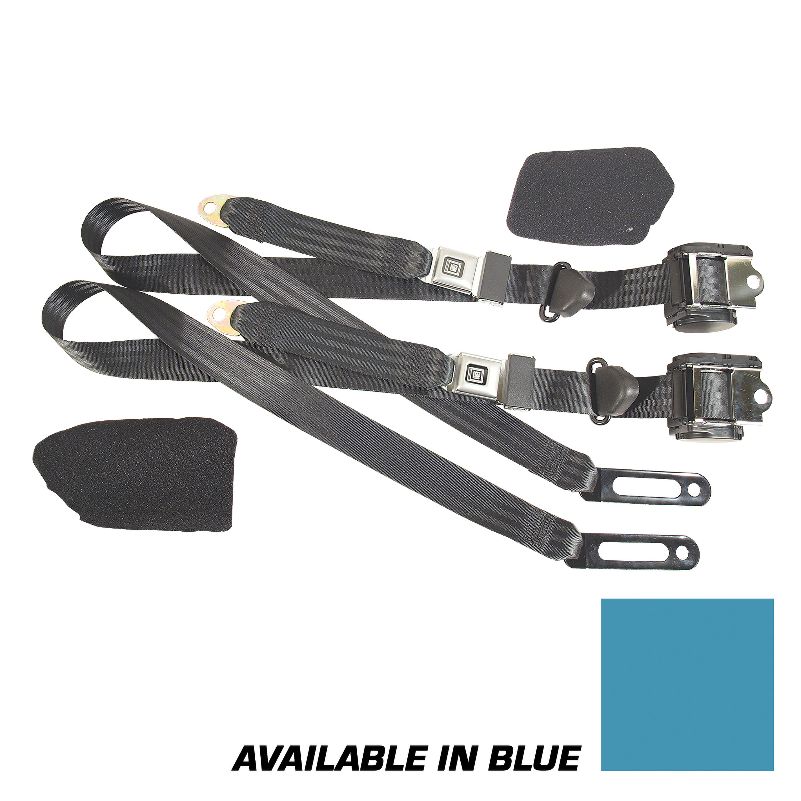 1984-1985 Corvette C4 Blue Lap & Shoulder Seat Belts Single Retractor CA-51657 