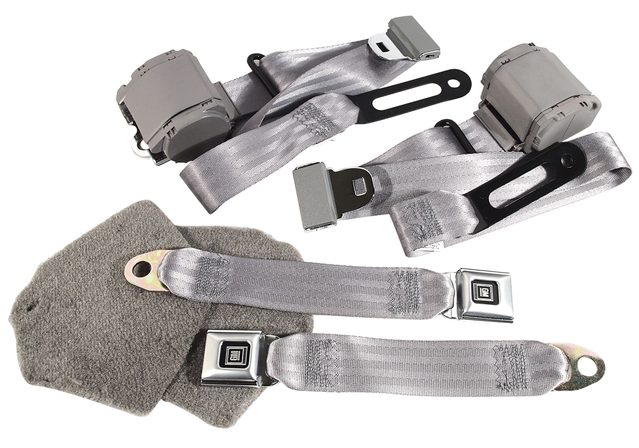 1992-1996 Corvette C4 Gray Lap & Shoulder Seat Belts Single Retractor CA-51658 