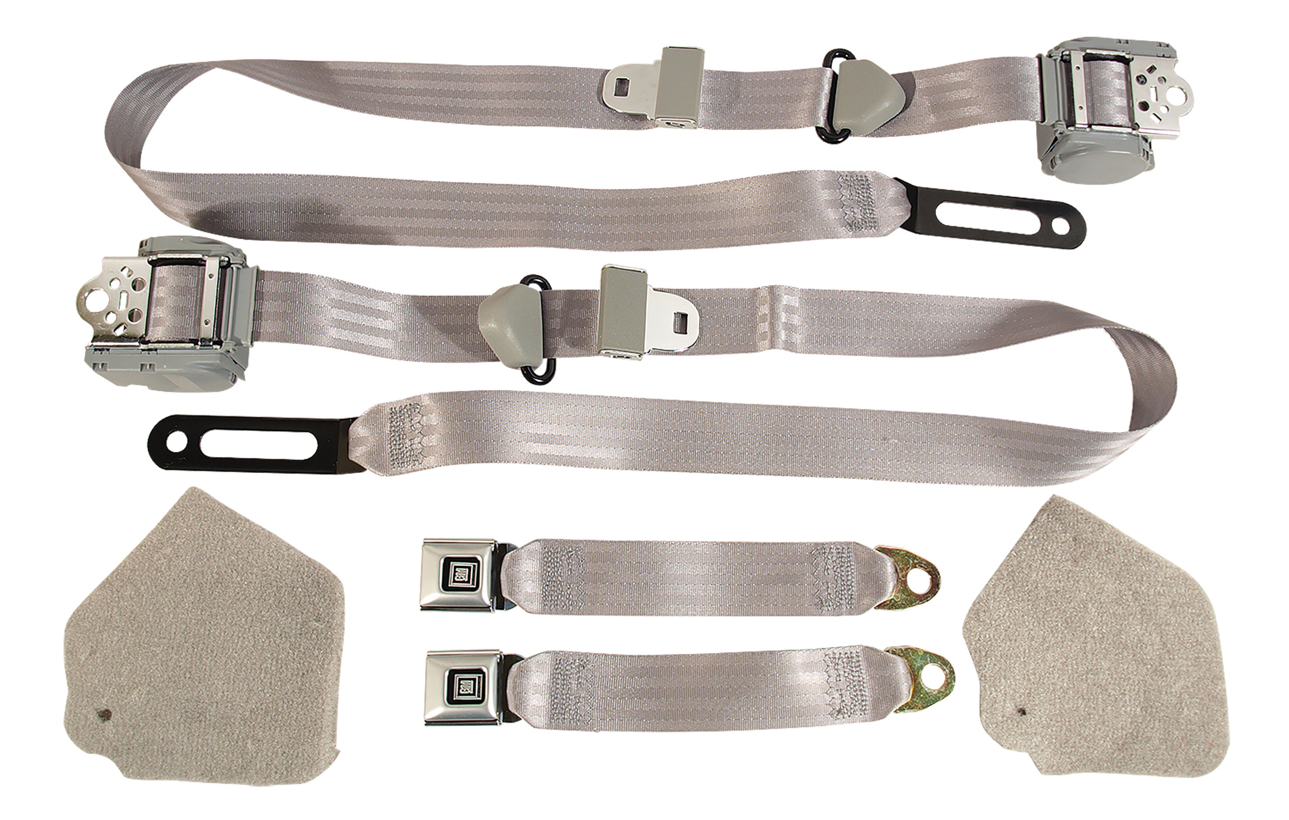 1984-1987 Corvette C4 Silver Lap & Shoulder Seat Belts Single Retractor CA-51663 