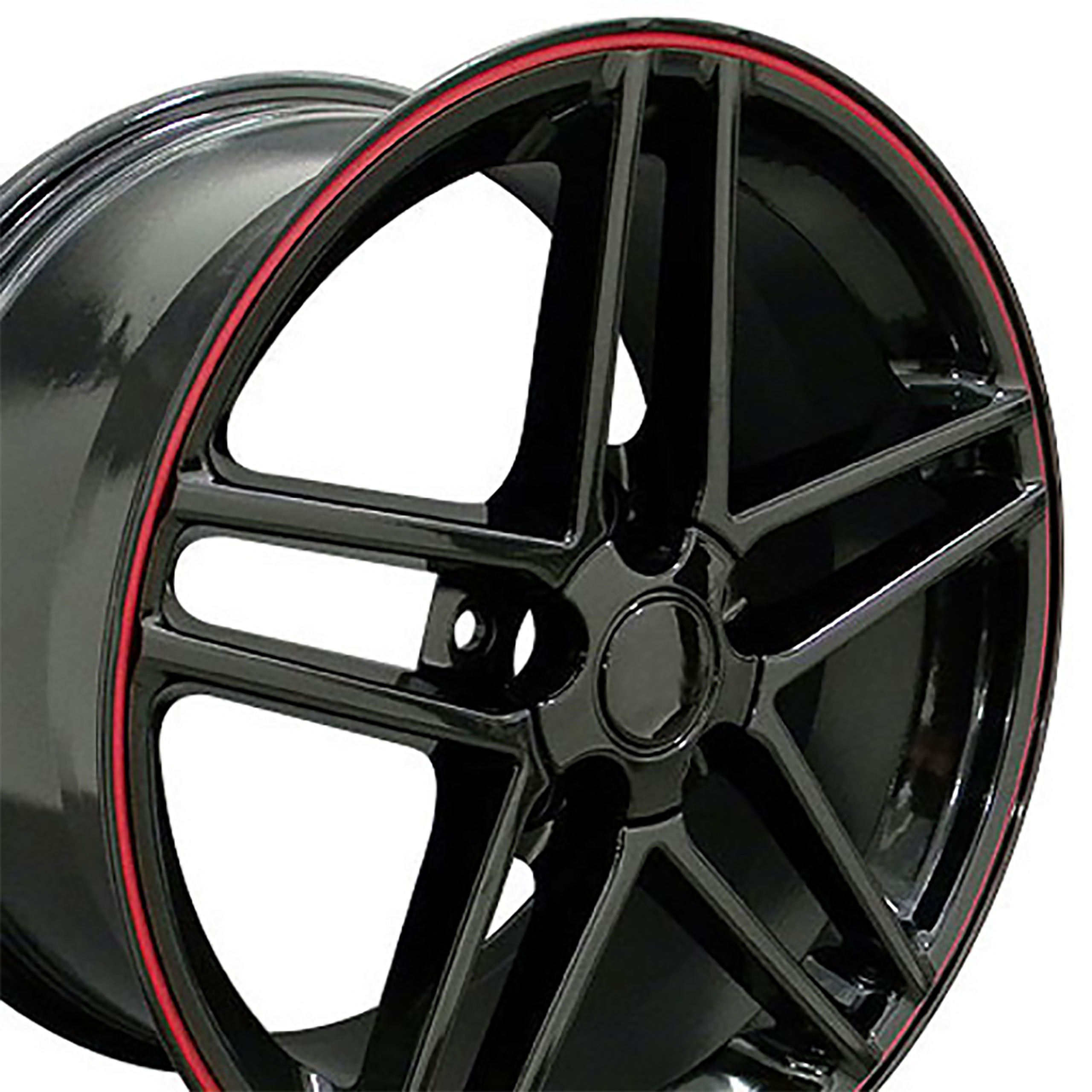 1988-2004 Corvette C4-C5 Z06 Wheel - Black Red Band 17X9-5 CA-53421 