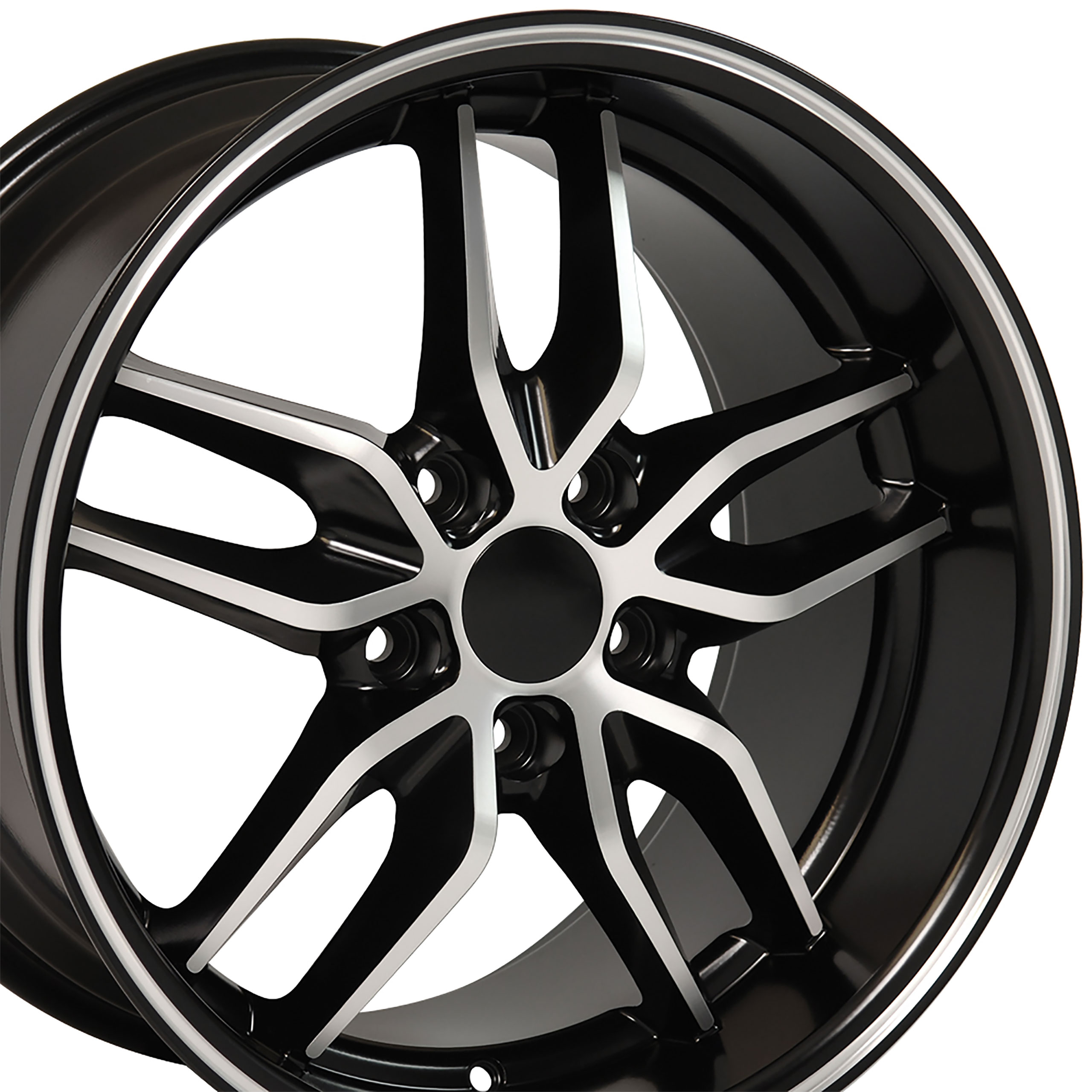 1988-04 Corvette C4-C5 Z51 Deep Dish Style Repli Wheel Satin Black Machined Face 17X95 CA-53424 