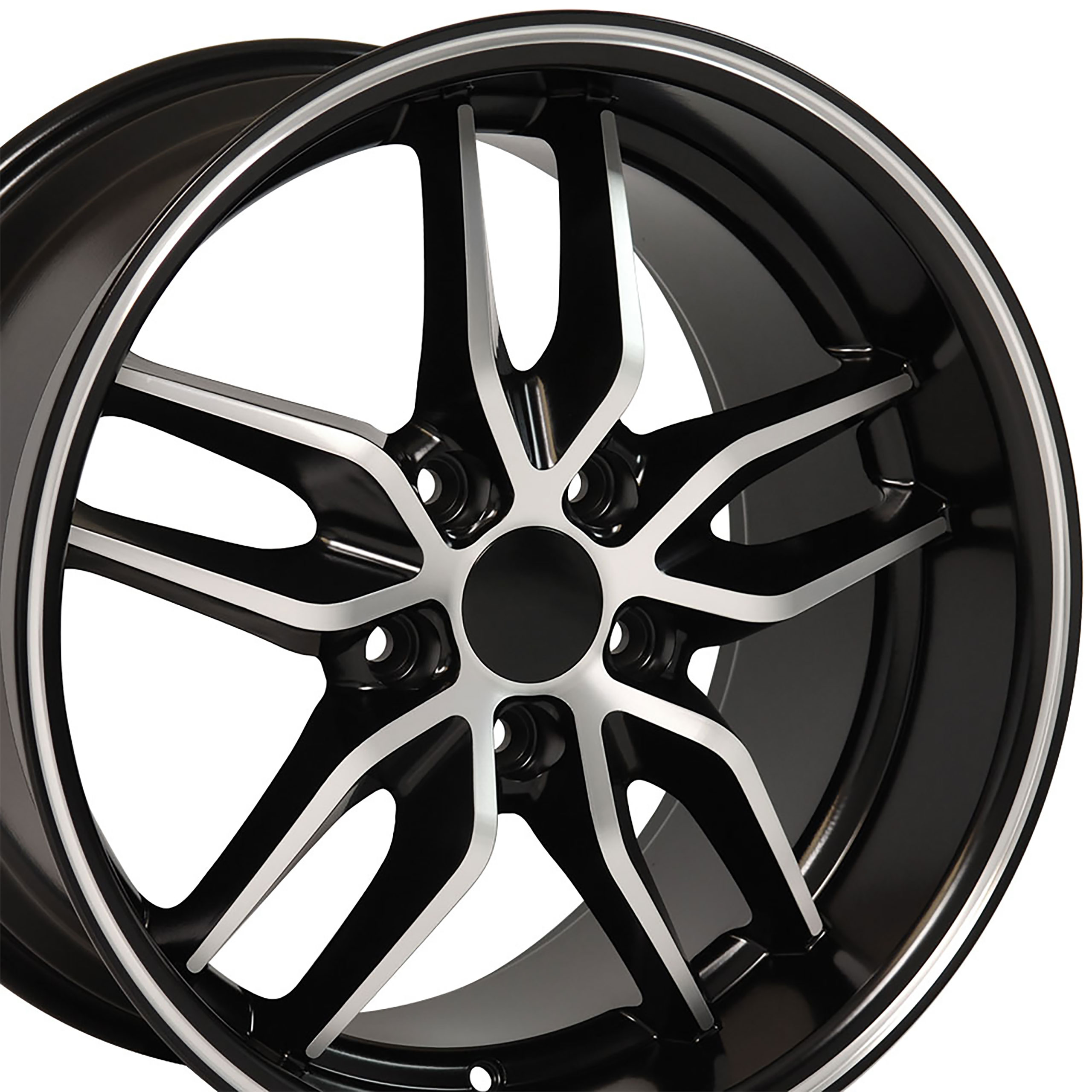 1988-04 Corvette C4-C5 Z51 Style Deep Dish Wheel Repli Satin Black Machined Face 18x105 CA-53438 