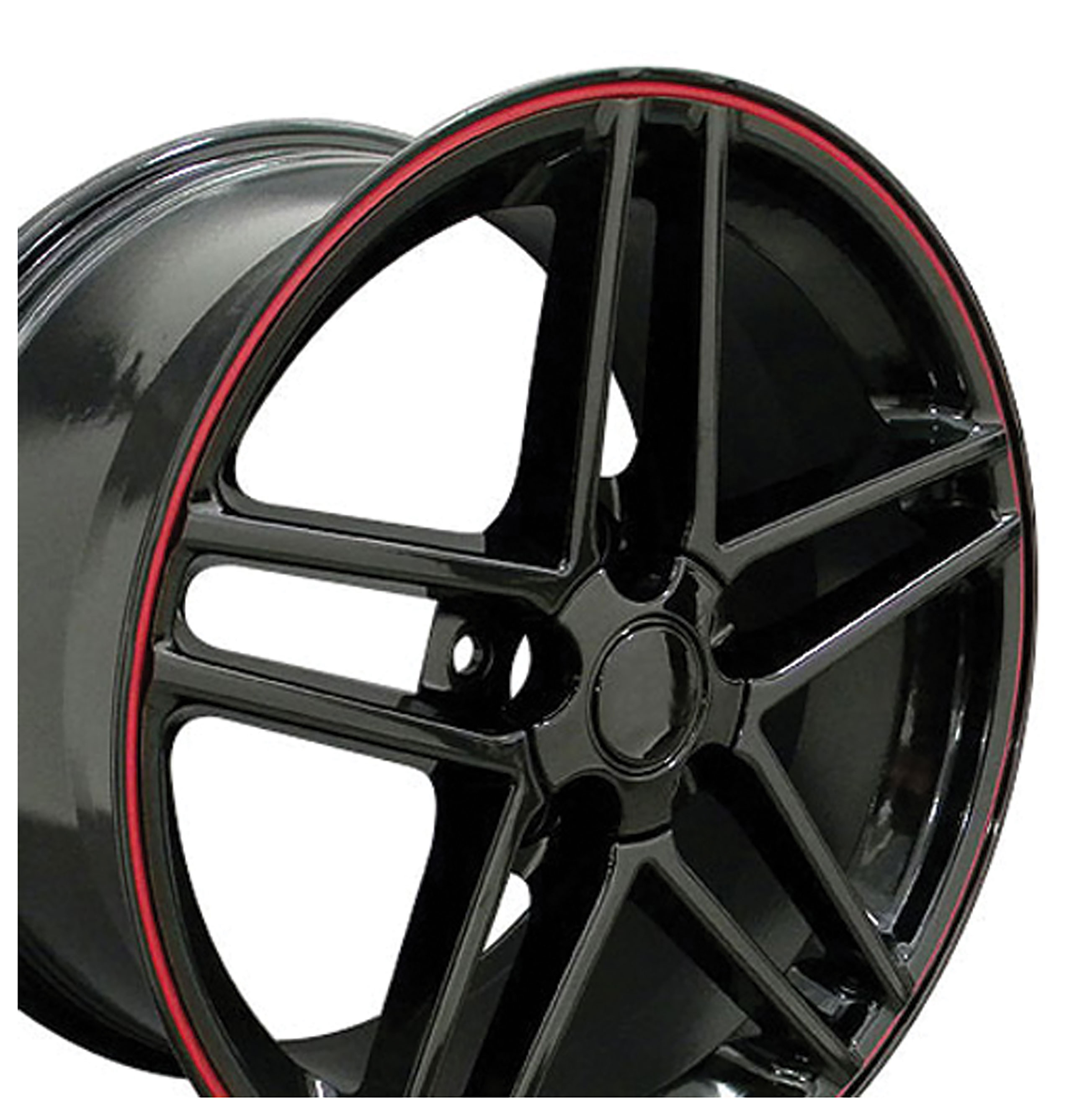 C6 Z06 Wheel - Black Red Band 18x9-5 For 1988-2013 Corvette