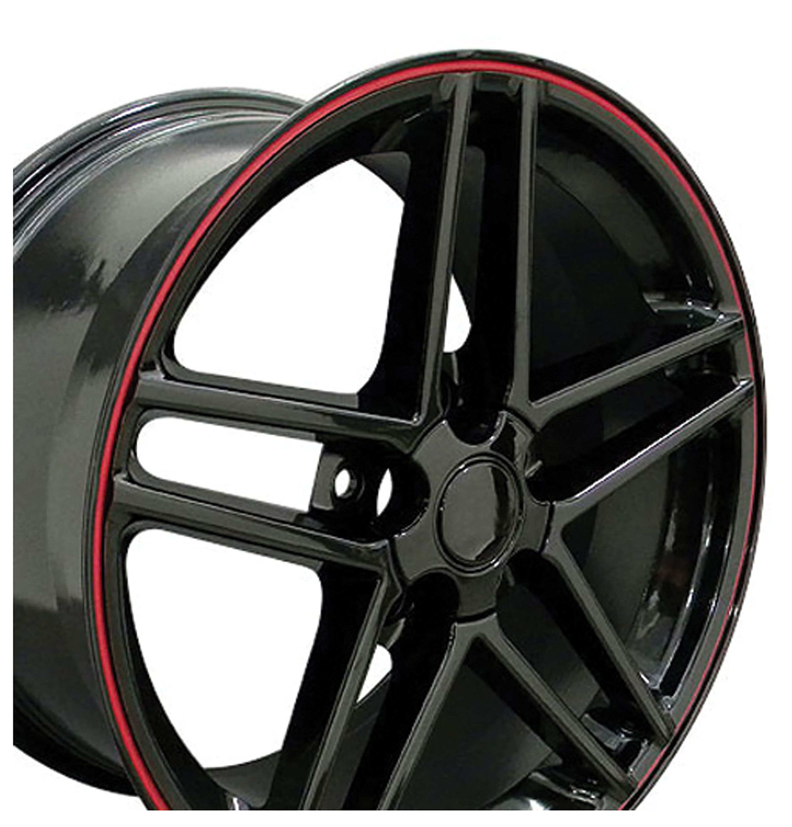 1988-2013 Corvette C4-C6 Z06 Wheel - Black Red Band 18x9-5 CA-53452 