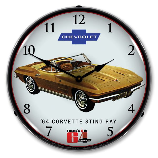 1964 Corvette C2 LED Clock- Sting Ray CA-57607 