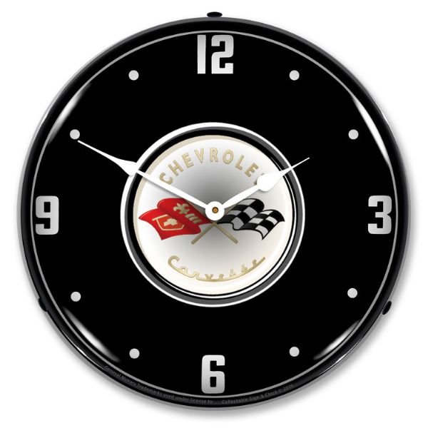 1953-1962 Corvette C1 LED Clock- C1 Black Tie
