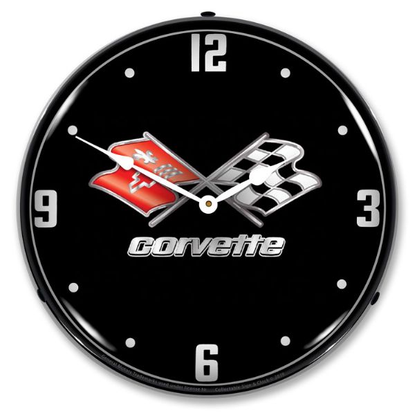1968-1982 Corvette C3 LED Clock- C3 Black Tie CA-57619 