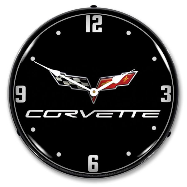LED Clock- C6 Black Tie For 2005-2013 Corvette