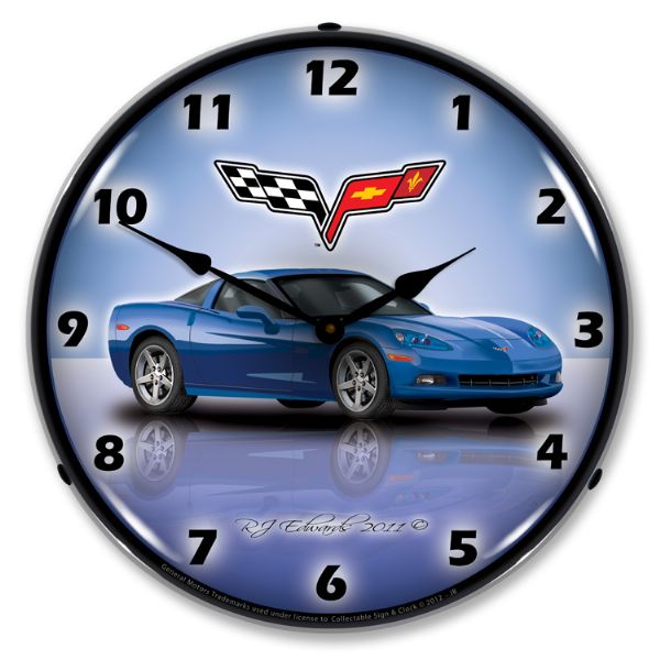 2005-2013 Corvette C6 LED Clock- C6 Jetstream Blue