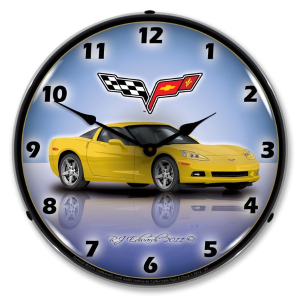 2005-2013 Corvette C6 LED Clock- C6 Velocity Yellow CA-57641 