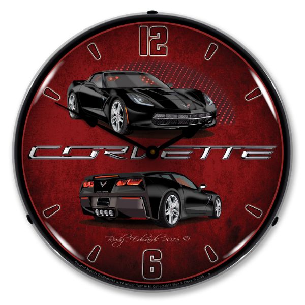 LED Clock- C7 Black For 2014-2019 Corvette