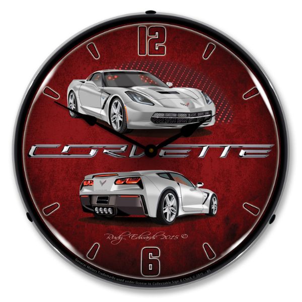 2014-2019 Corvette C7 LED Clock- C7 Blade Silver CA-57651 