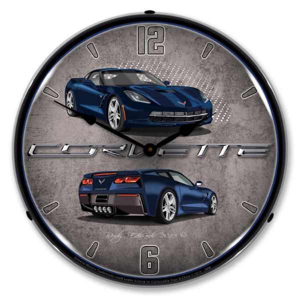 LED Clock- C7 Night Race Blue For 2014-2019 Corvette
