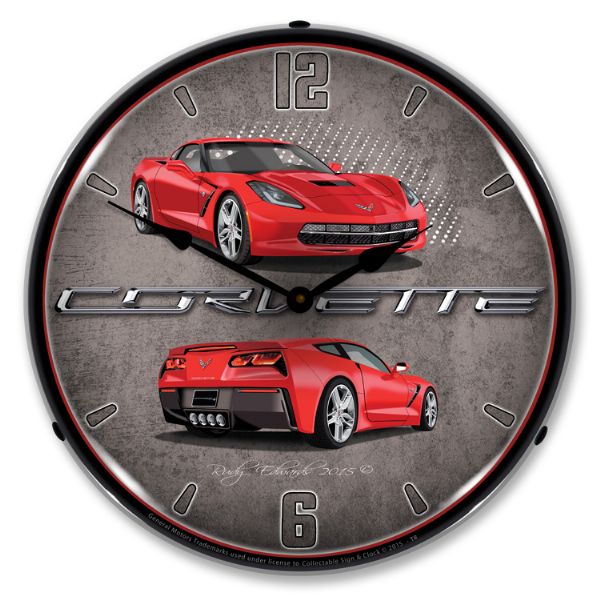 LED Clock- C7 Torch Red For 2014-2019 Corvette