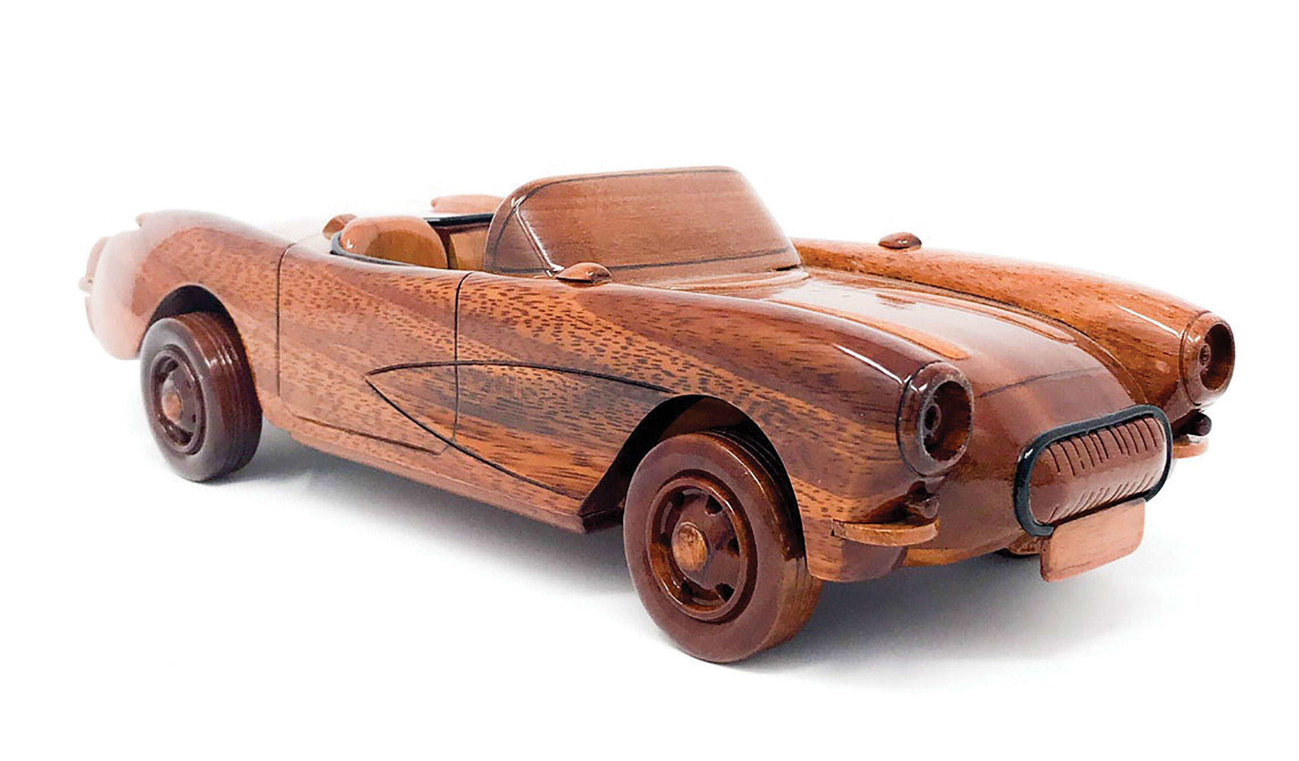 Hand Crafted And Assembled Mahogany Model For 1956-1957 Corvette