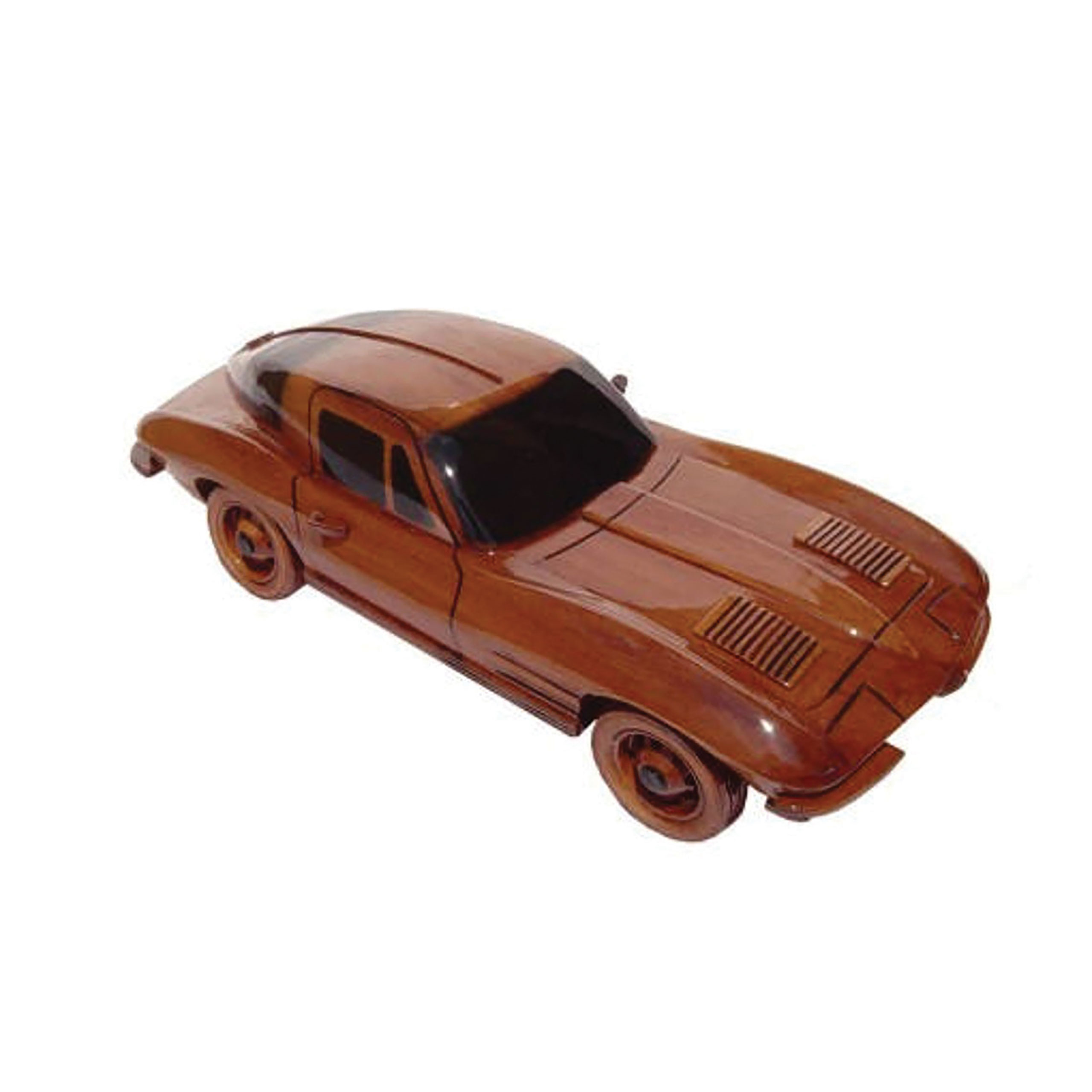 Hand Crafted And Assembled Mahogany Model For 1963 Corvette