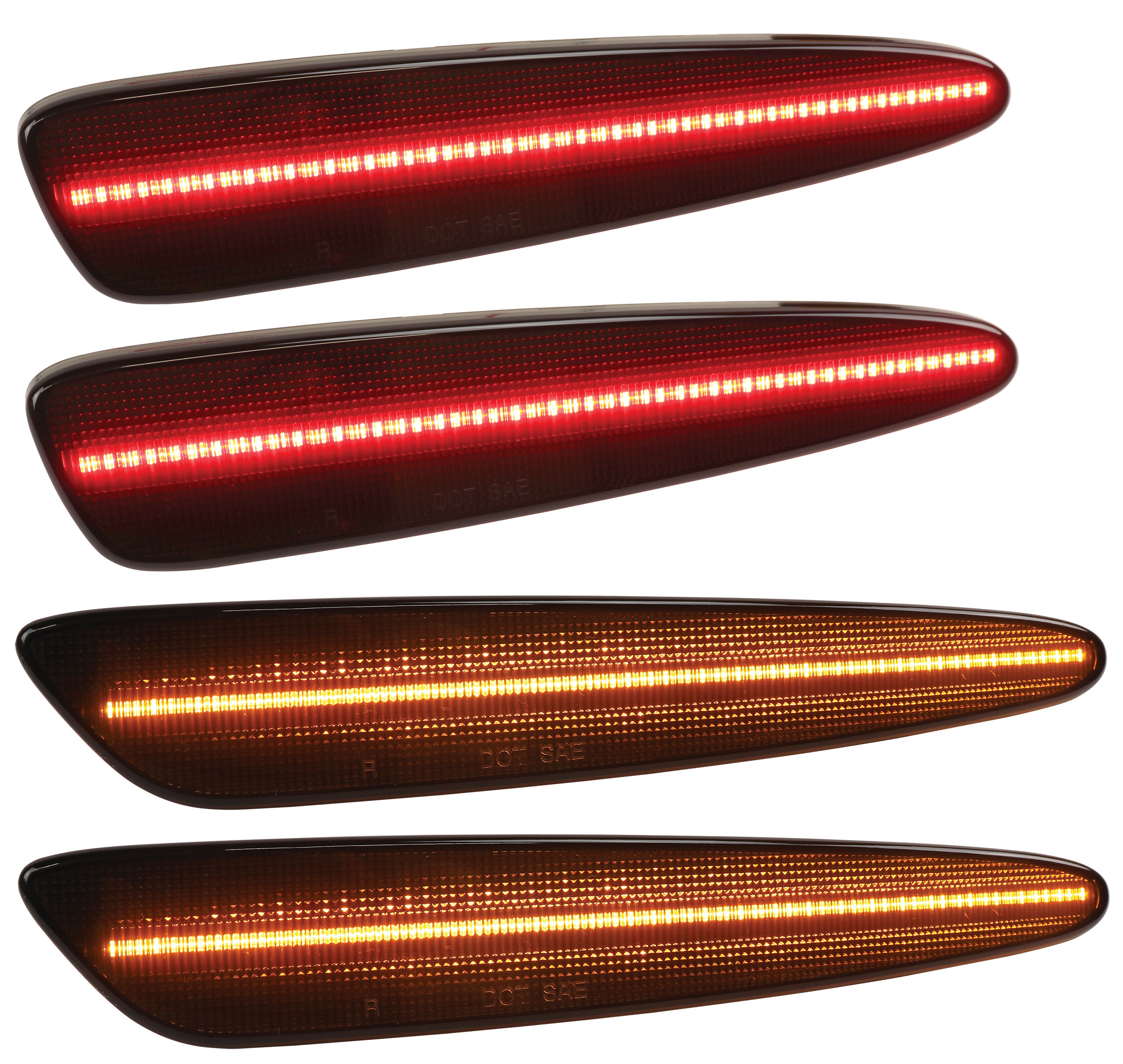 2005-2013 Corvette C6 Smoked LED Sidemarker Set Front & Rear CA-57686 