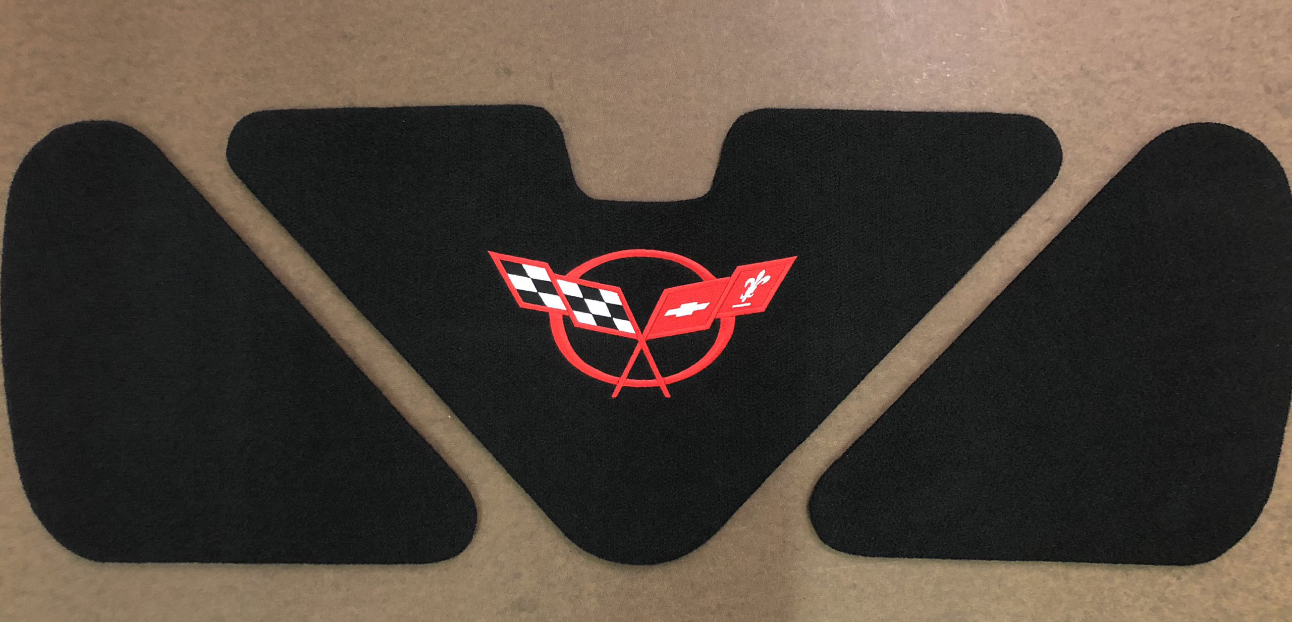 1997-2004 Corvette C5 3-Piece Trunk/Deck Lid Liner C5 Logo Red CA-67088 