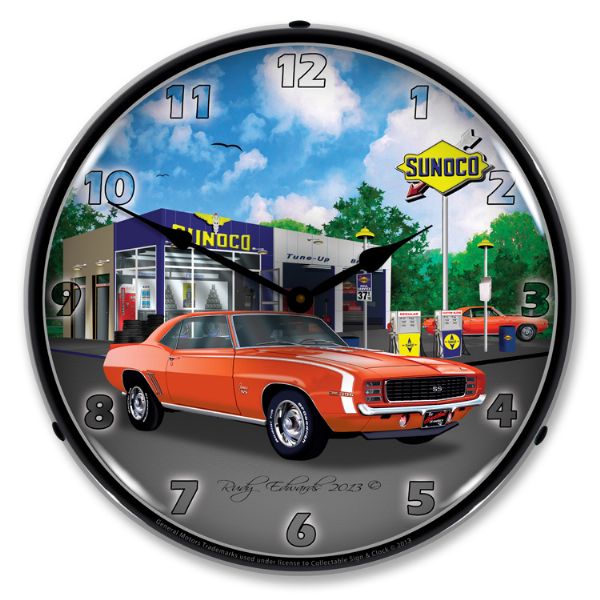 1969 Chevrolet Camaro C3 LED Clock- RS SS Sunoco CA-C0507 
