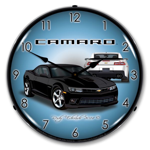 LED Clock- SS Black For 2014 Chevrolet Camaro