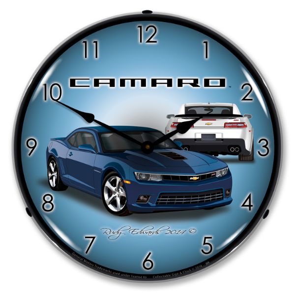 2014 Chevrolet Camaro C7 LED Clock- SS Blue Ray CA-C0516