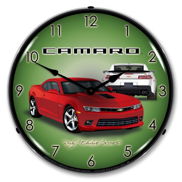 2014 Camaro C7 LED Clock- SS Red Rock