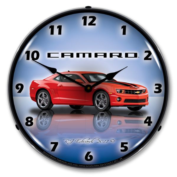 2010-2015 Chevrolet Camaro C6-C7 LED Clock- Victory Red