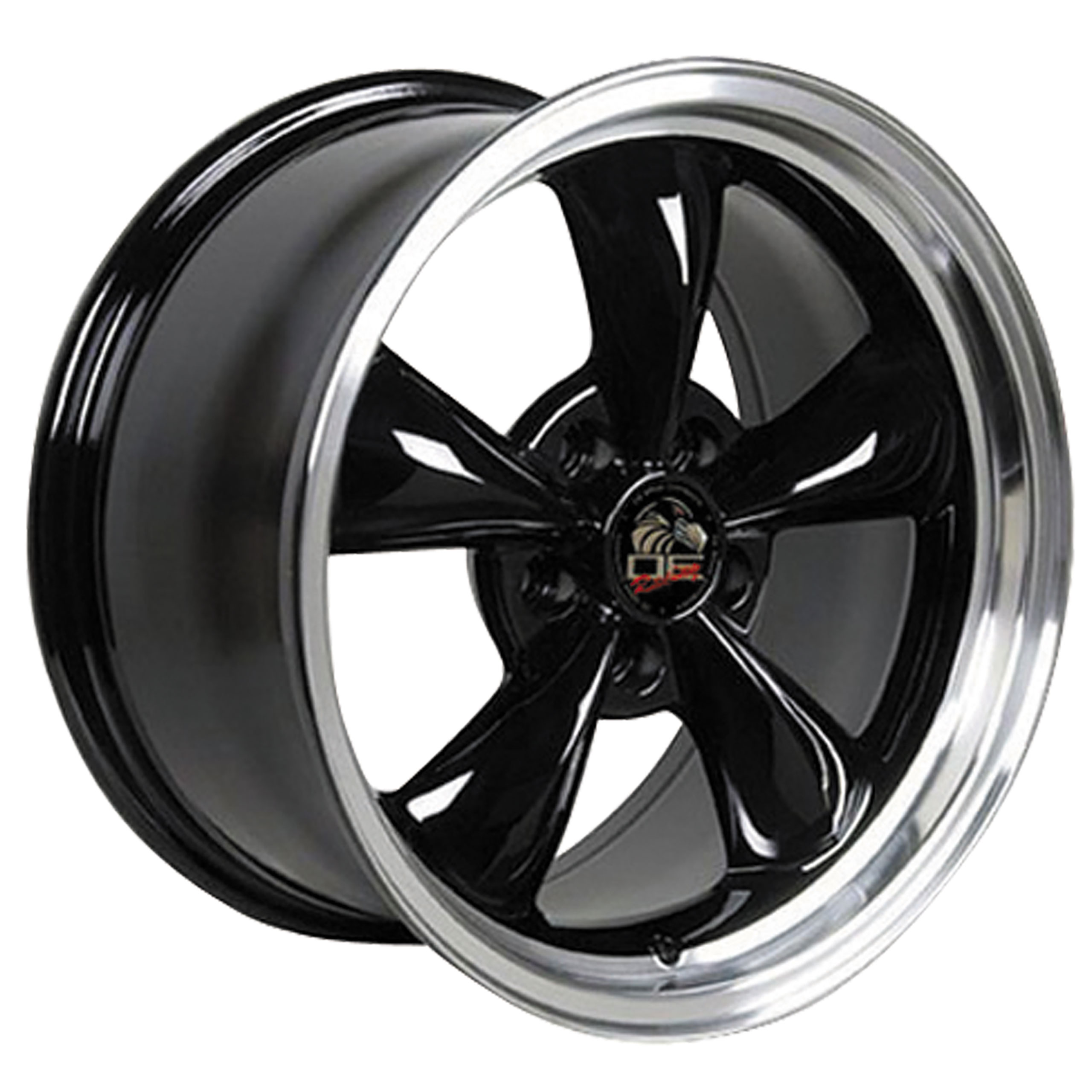 1994-2004 Ford Mustang C4-C5 Bullitt Wheel - Black Machined Lip 17x8CA-MA23001 