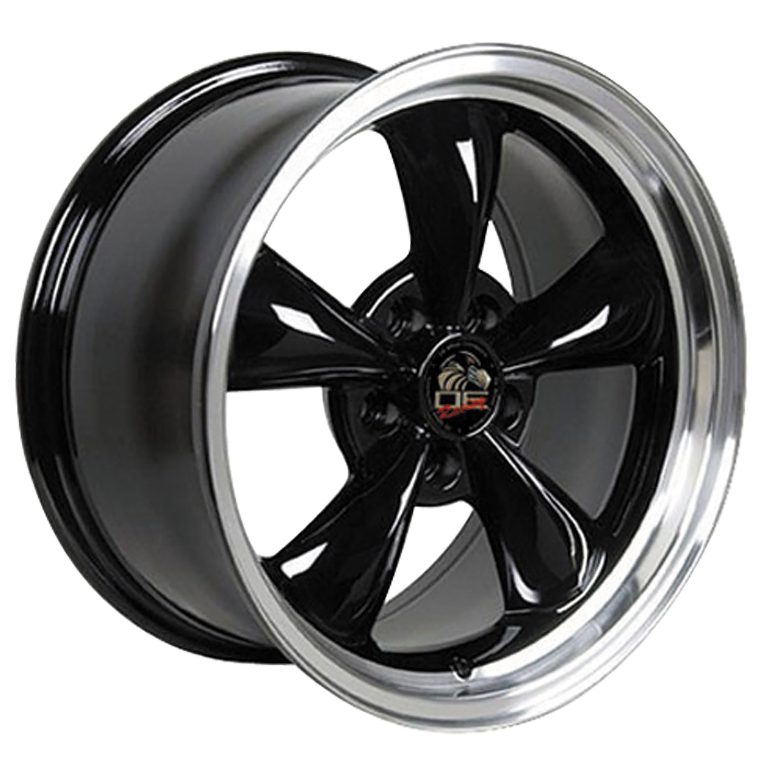 1994-2004 Ford Mustang C4-C5 Bullitt Wheel - Black Machined Lip 17x9 CA-MA23004 