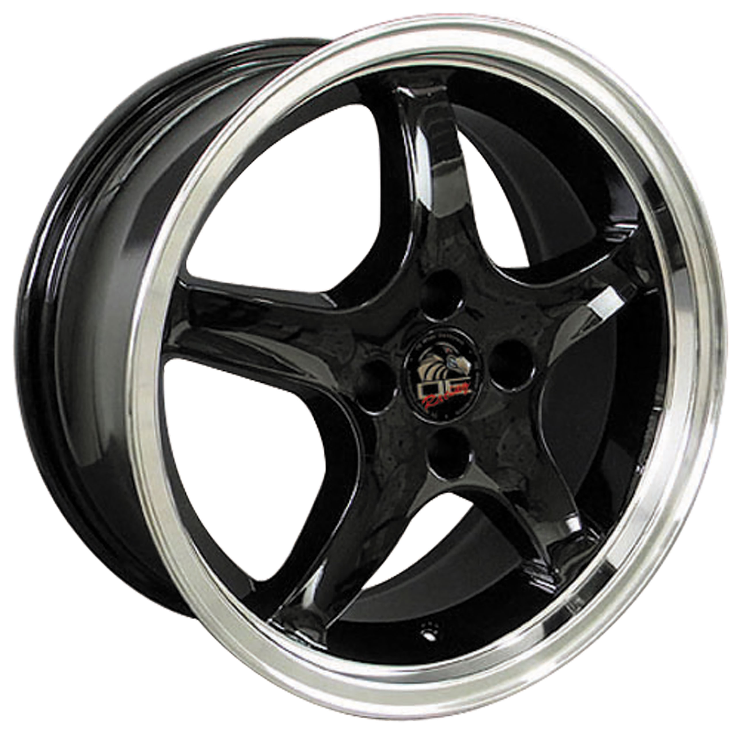 1979-1993 Mustang C3-C4 Cobra R Deep Dish Wheel Black Machined Lip 17x8 CA-MA23015 