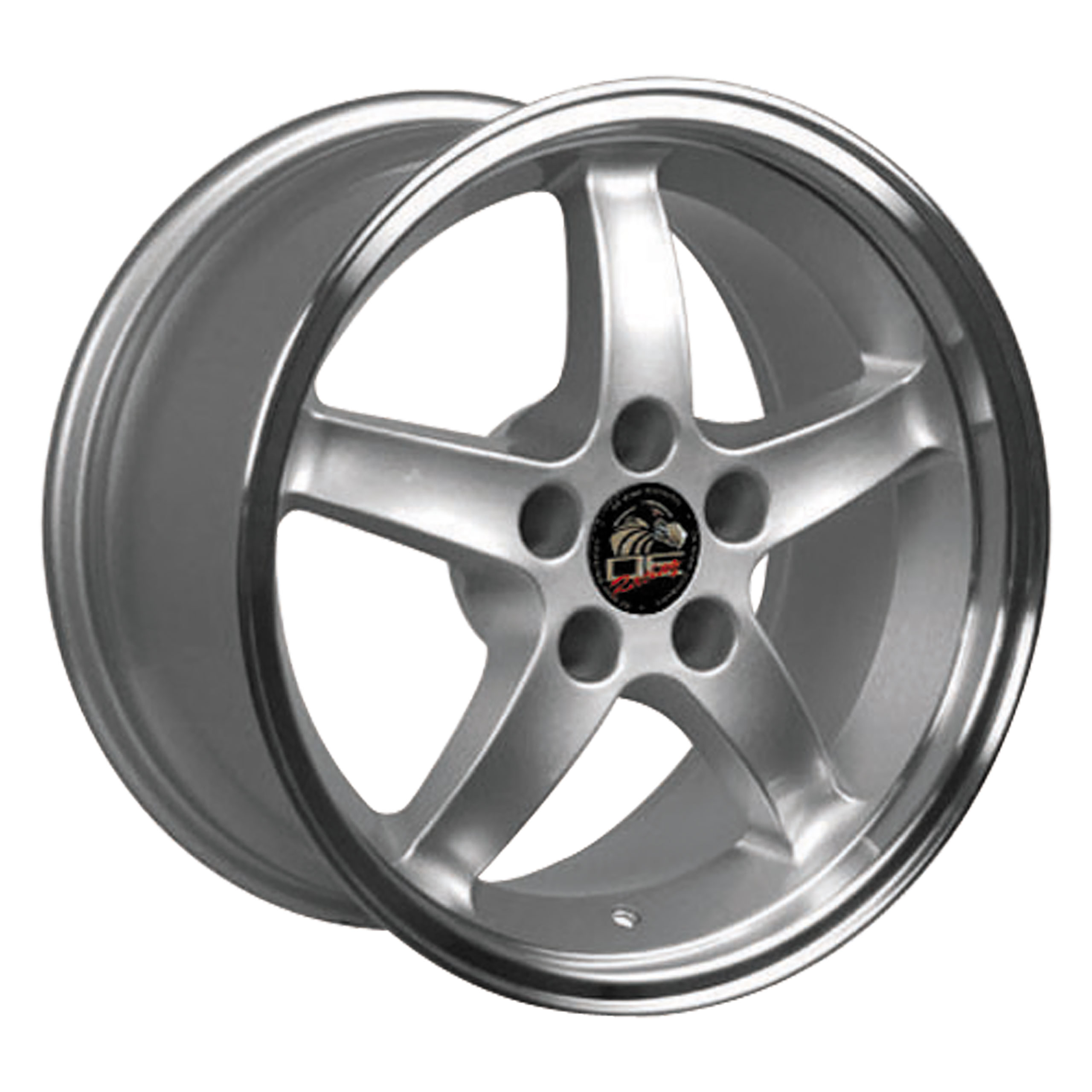 94-04 Mustang C4-C5 Cobra R style Deep Dish Wheel Silver Machined Lip 17x9 CA-MA23023 