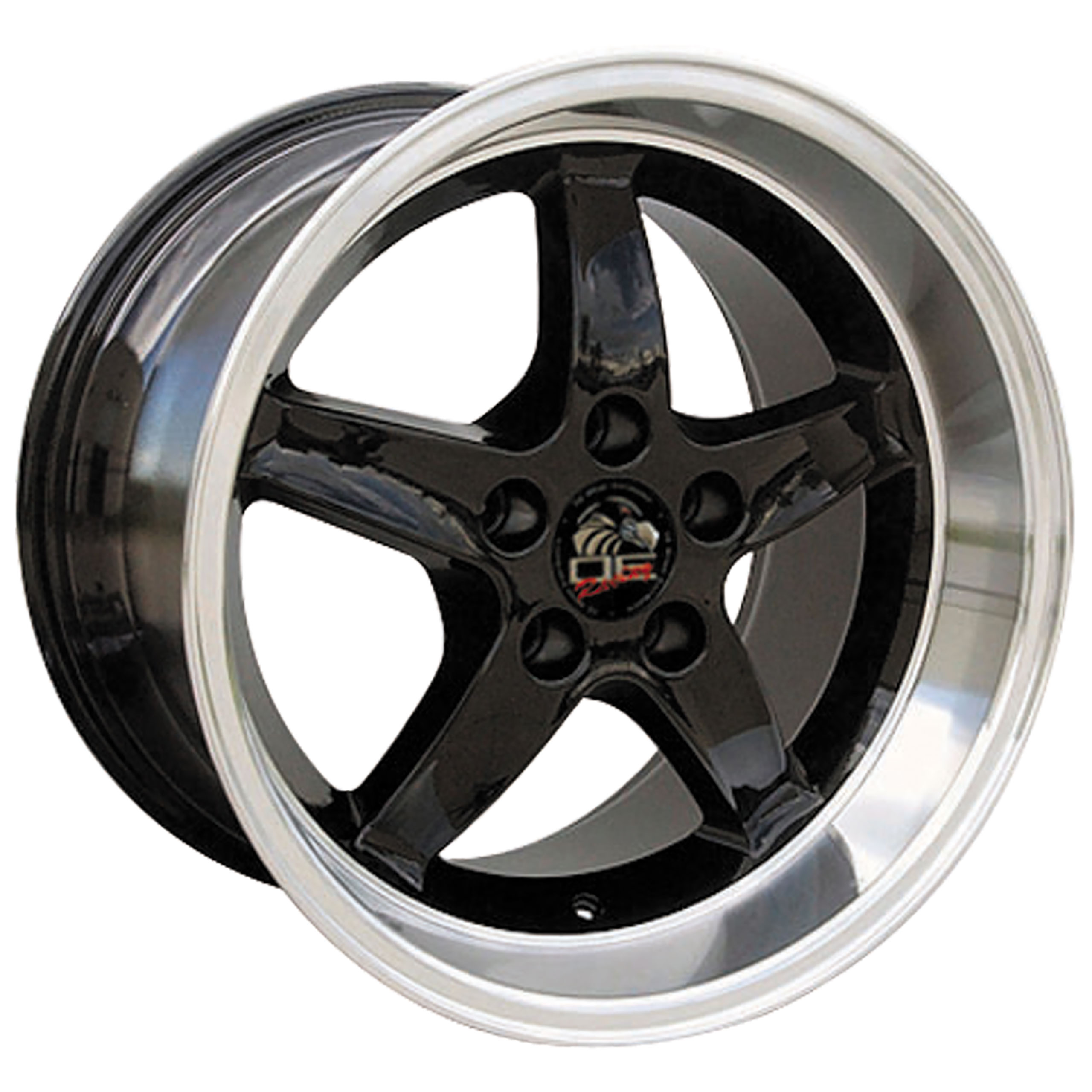 1994-04 Mustang C4-C5 Cobra R Deep Dish Wheel Black Machined Lip 17x105 Rears Only CA-MA23024 