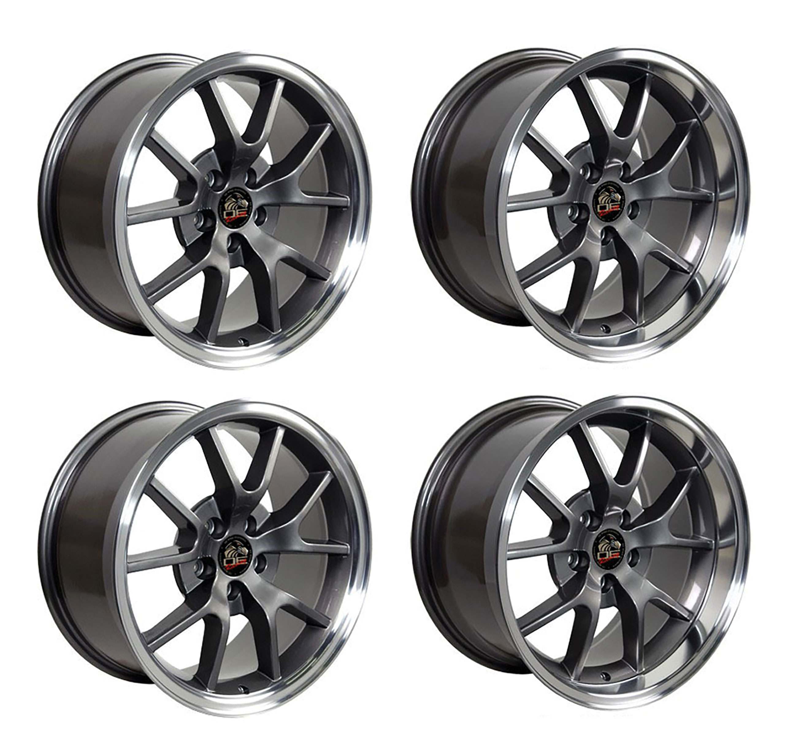Wheel Set 18" FR500 Style Wheels 5 Lug Anthracite Machined 