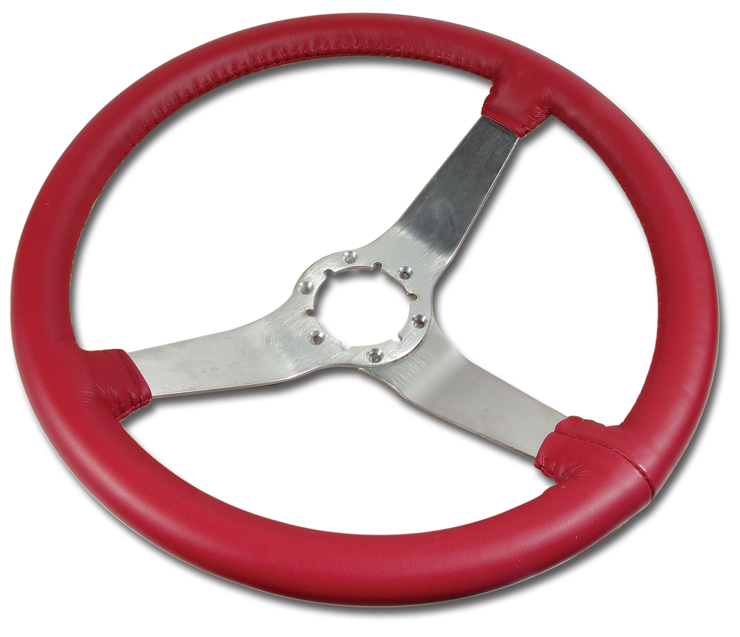 1977-1979 Corvette C3 Steering Wheel Red Leather Satin Spokes CA-X23724