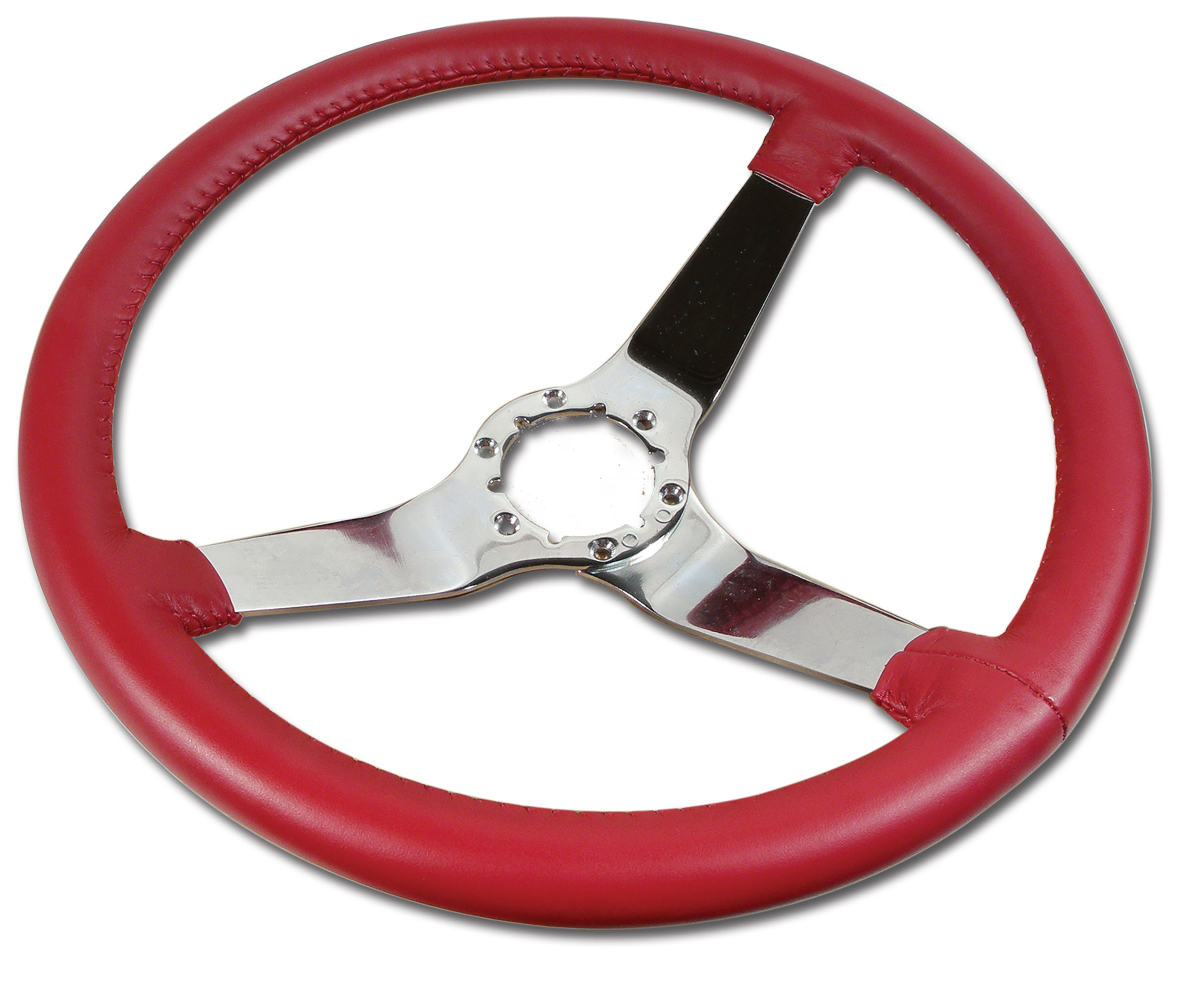 1977-1981 Corvette C3 Steering Wheel Red Leather Chrome Spokes CA-X23824