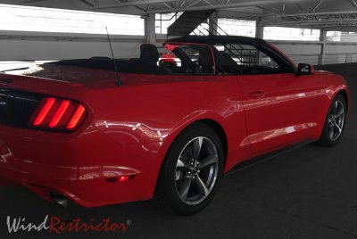 2015-2018 Ford Mustang Convertible WindRestrictor Logo Wind Screen