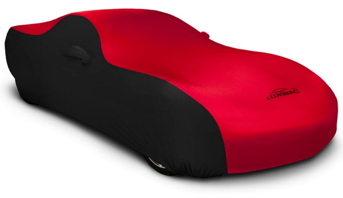 2008-2023 Dodge Challenger Coverking Stretch Car Cover Black/Red