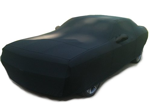 2008-2018 Dodge Challenger 2 Tone Satin Stretch Car Cover Black and Dark Blue