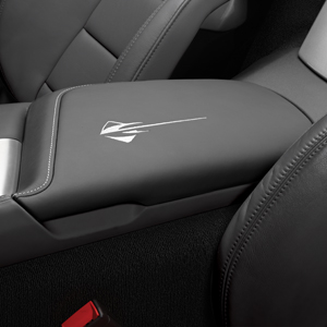 2014-2017 C7 Corvette Stingray Logo Console Lid Armrest, Gray