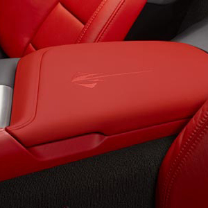 2014-2017 C7 Corvette Stingray Logo Console Lid Armrest, Red
