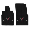 2020-2025 C8 Corvette Lloyd Embroidered Front Floor Mats - Silver Flags