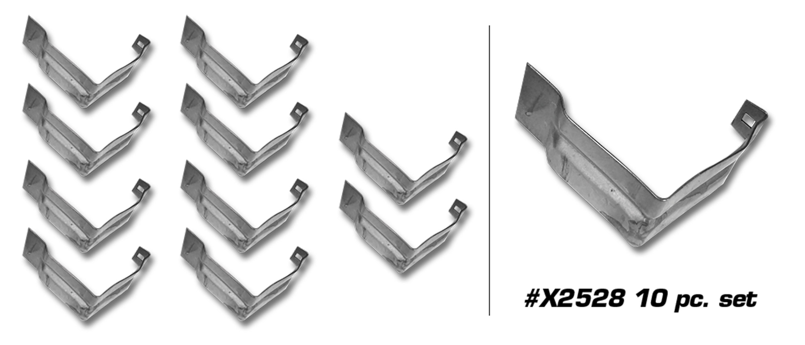 1963-1965 C2 Corvette Rocker Panel Support Bracket 10 Piece Set
