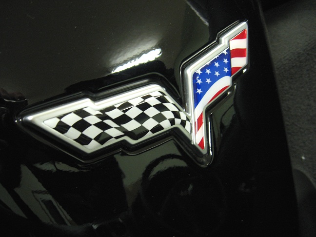 C6 Corvette flag emblems overlay american flag
