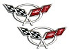 1997-2004 C5 Corvette Door Sill 3D Domed Decals Kit